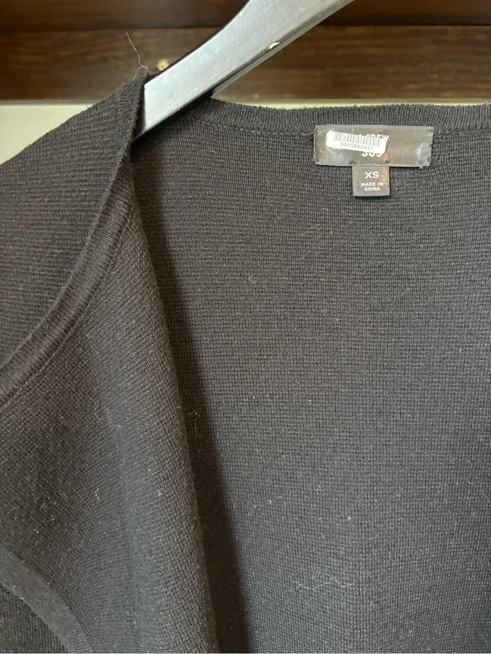 J. Crew Black Open-Front Pocket Cardigan